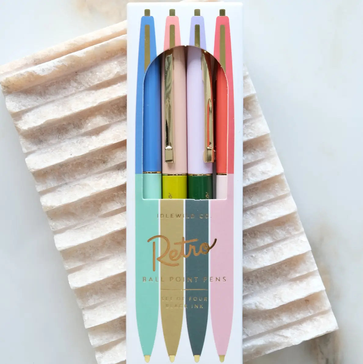 Rainbow Retro Pen Set of Four