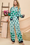 Cezele Geometric Print Pants Set