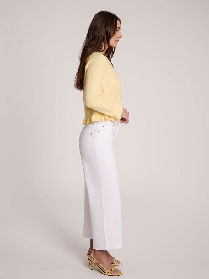 Yoga Jeans Yoga Jeans Lily High-Waisted Cropped Wide-Leg Jeans - 25" Inseam in White Lotus - Little Miss Muffin Children & Home