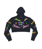 Mardi Gras Creations Mardi Explosion Crop Hoodie