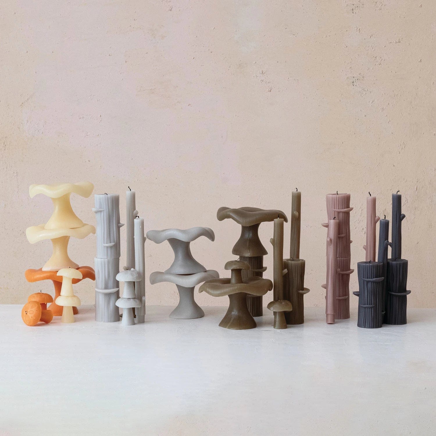 Creative Co-Op Creative Co-op Unscented Mushroom Shaped Candle in Cream - Little Miss Muffin Children & Home