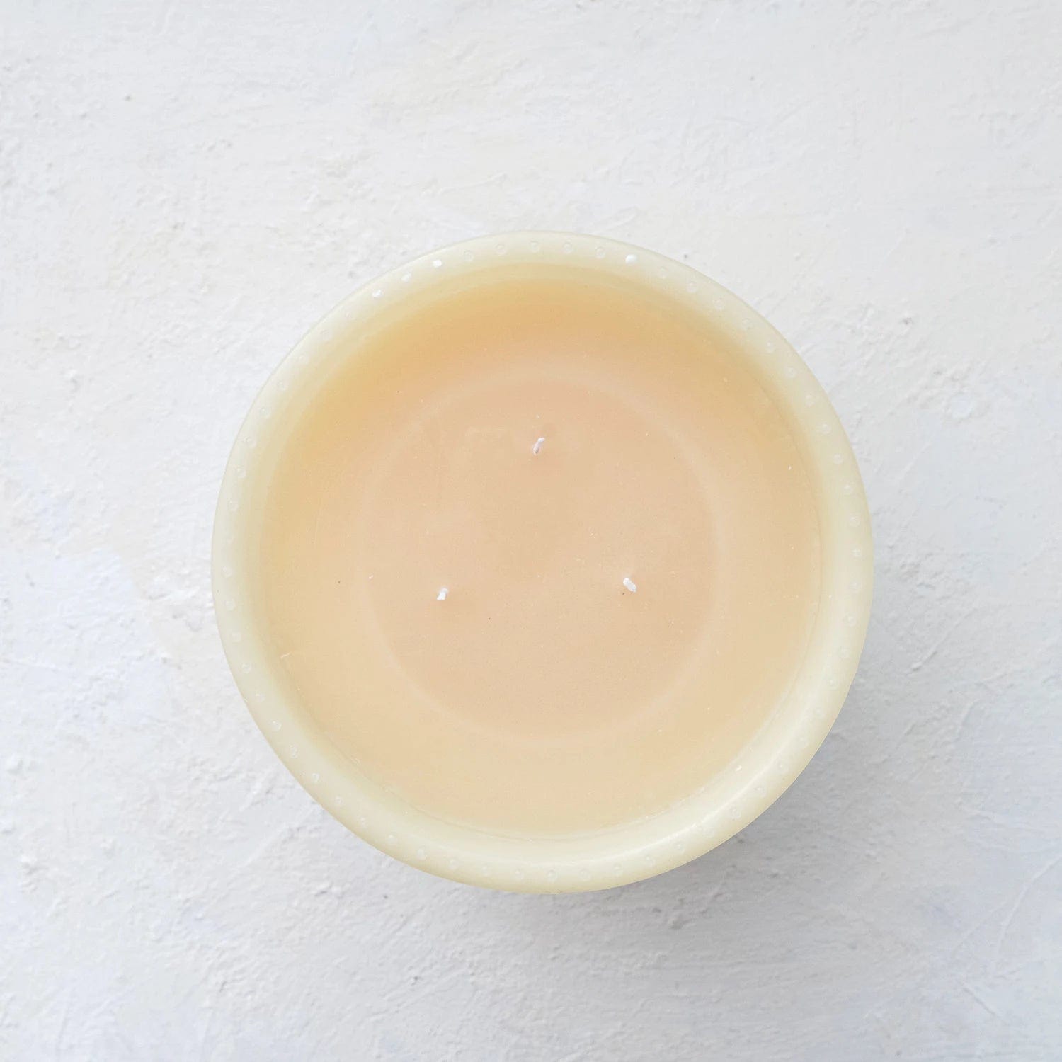 Creative Co-Op Creative Co-op Unscented Hobnail Edged Footed Bowl Shaped 3 Wick Candle in Cream - Little Miss Muffin Children & Home