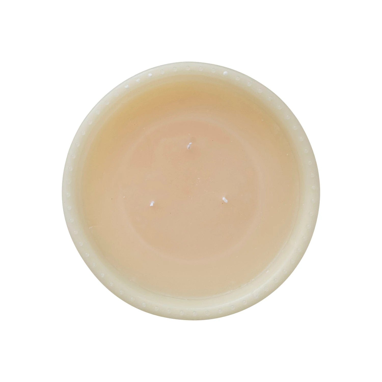 Creative Co-Op Creative Co-op Unscented Hobnail Edged Footed Bowl Shaped 3 Wick Candle in Cream - Little Miss Muffin Children & Home