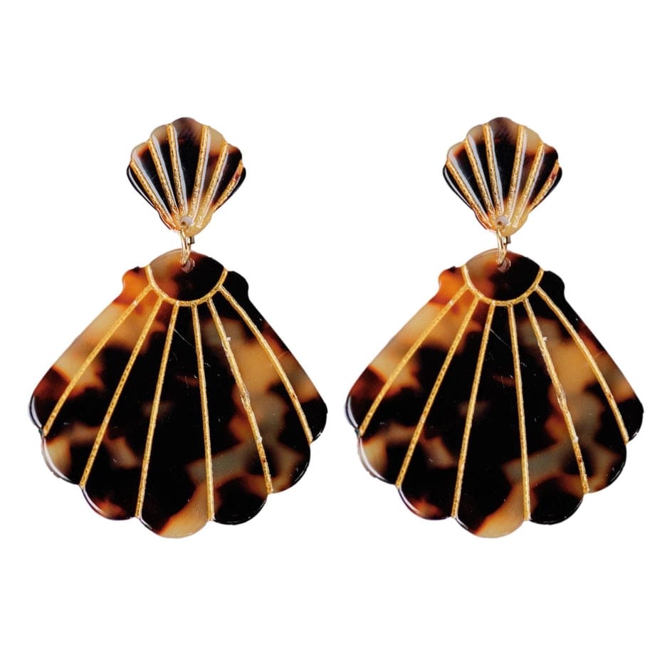 St Armands Designs of Sarasota St Armands Designs Tortoise Shell Statement Earrings - Little Miss Muffin Children & Home