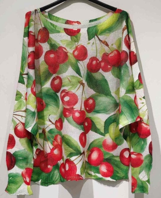 Loowie Cherries Print Knit Sweater - Little Miss Muffin Children & Home