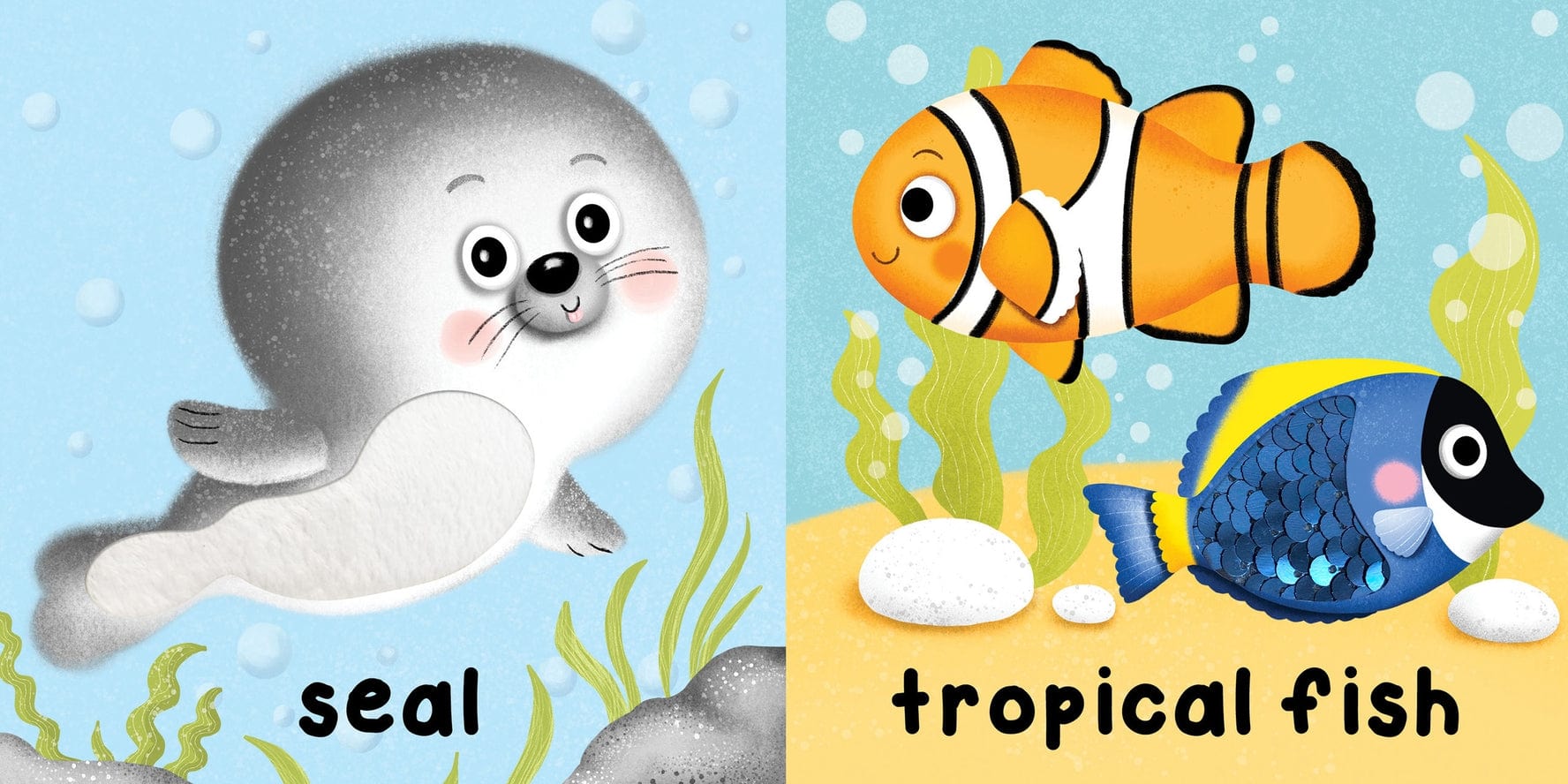 Little Hippo Books Brilliant Baby: In the Ocean - Children's Touch and Feel and Learn Sensory Board Book - Little Miss Muffin Children & Home