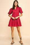 Pinch Pinch Tiered Mini Babydoll Dress in Fall Red - Little Miss Muffin Children & Home