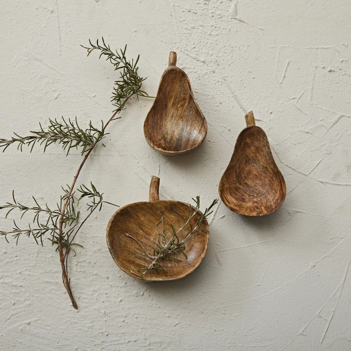 Creative Co-Op Creative Co-op Carved Mango Wood Pear Shaped Bowl, Stained Finish - Little Miss Muffin Children & Home