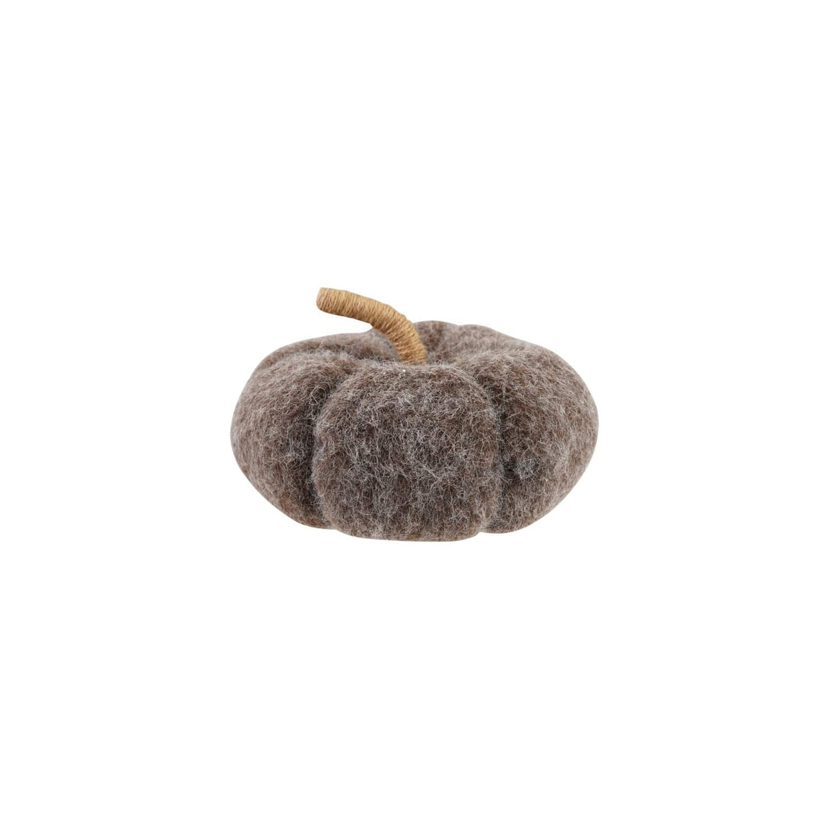 Grey Felt Pumpkin with Jute Wrapped Stem