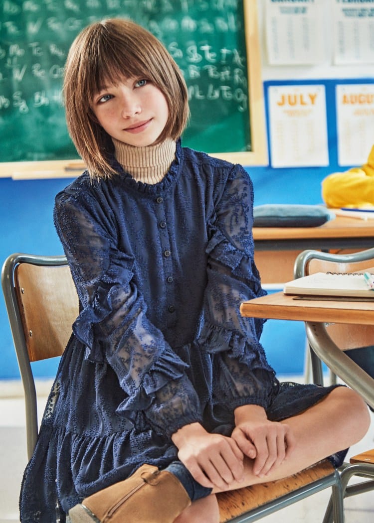 Mayoral Usa Inc Mayoral Chiffon Ruffled Dress for Tween Girl - Little Miss Muffin Children & Home