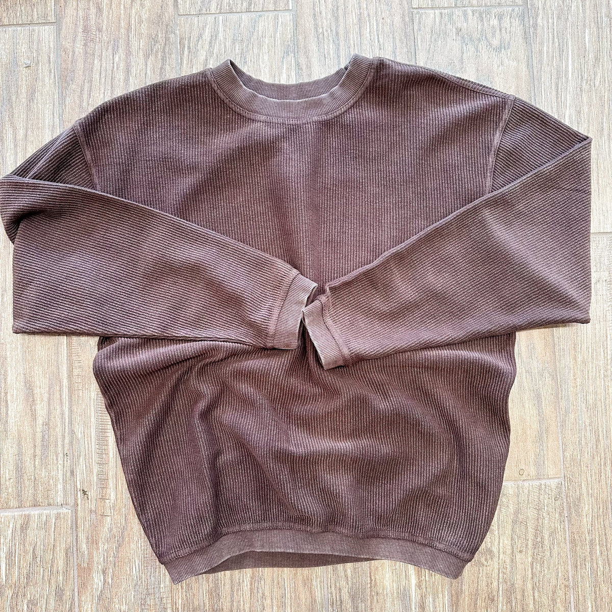 chocolate corded sweatshirt
