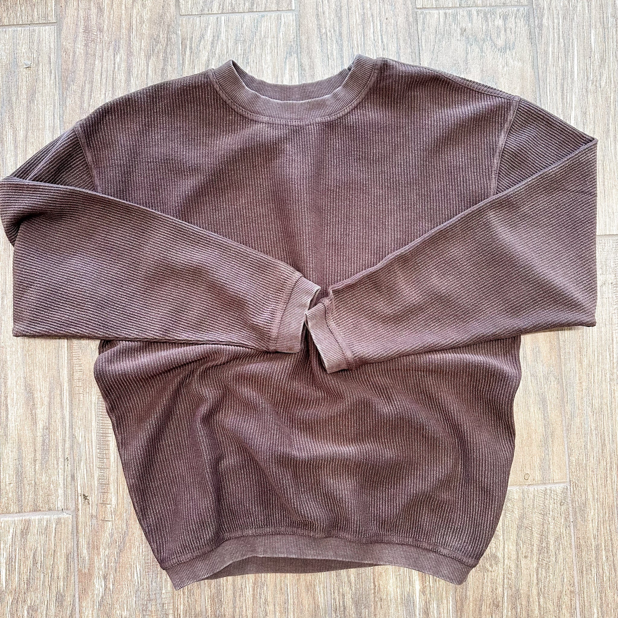 chocolate corded sweatshirt