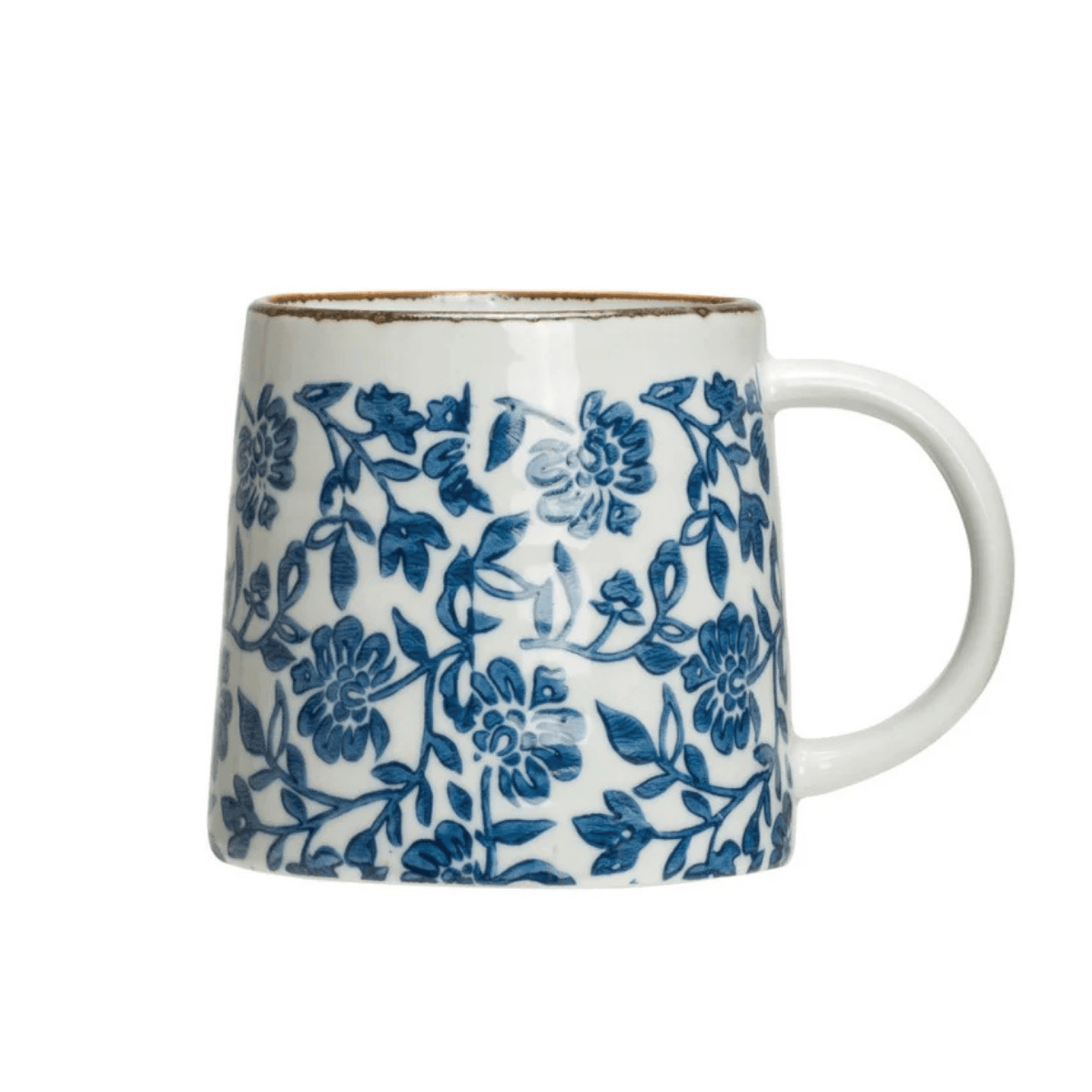 Blue & White Designs Hand-Stamped Stoneware Mug, 3 Available Styles