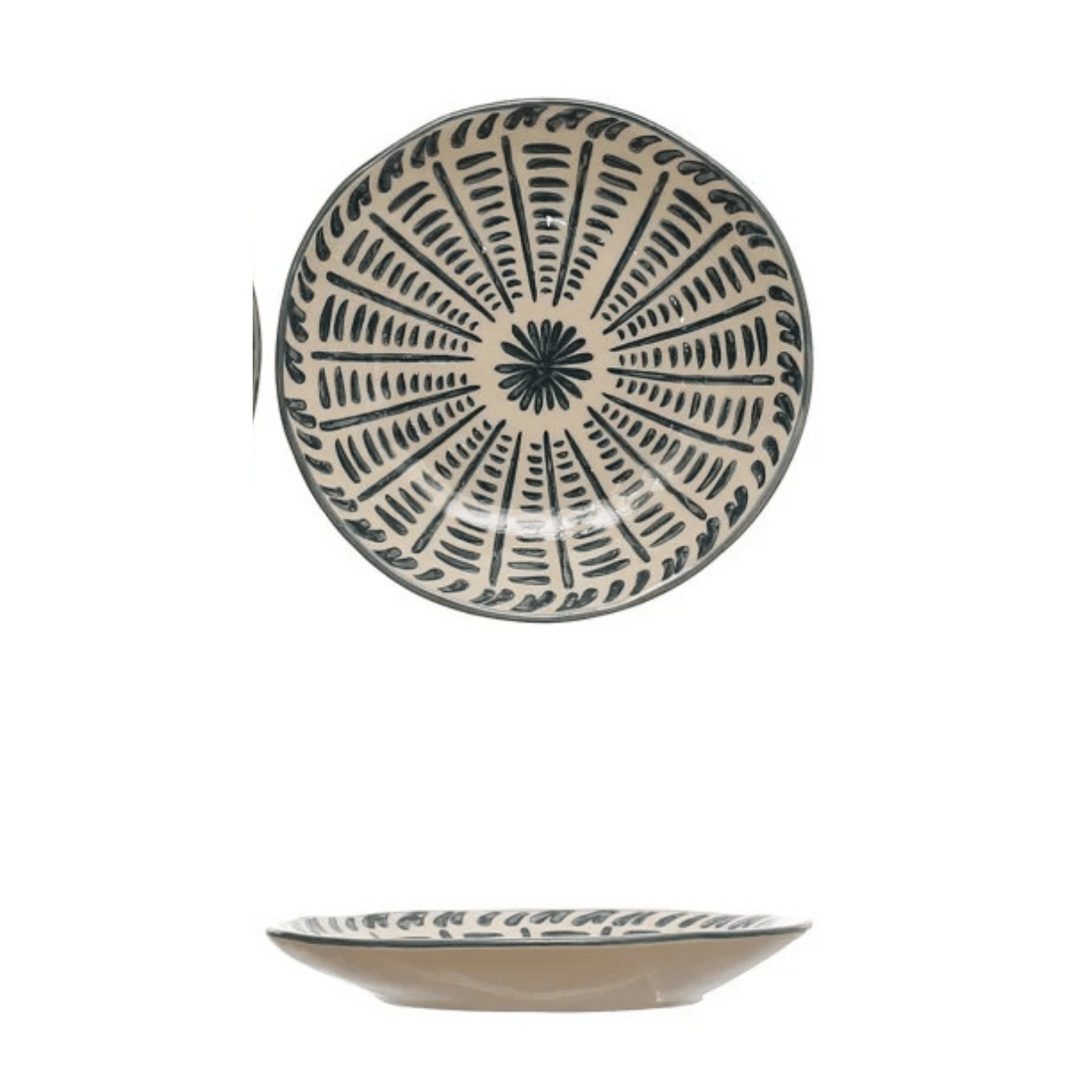 Floral Design 6" Round Stoneware Plate, 4 Available Styles