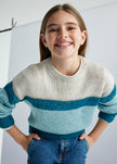Mayoral Usa Inc Mayoral Color Block Sweater in Heather Lake for Girls - Little Miss Muffin Children & Home