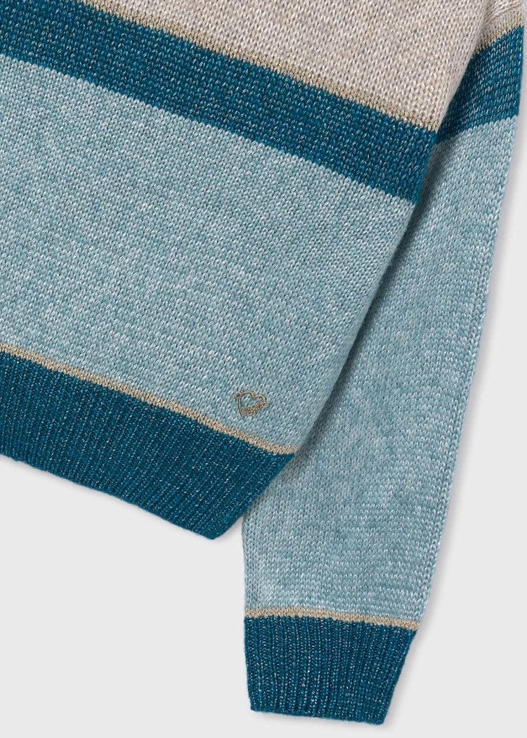 Mayoral Usa Inc Mayoral Color Block Sweater in Heather Lake for Girls - Little Miss Muffin Children & Home