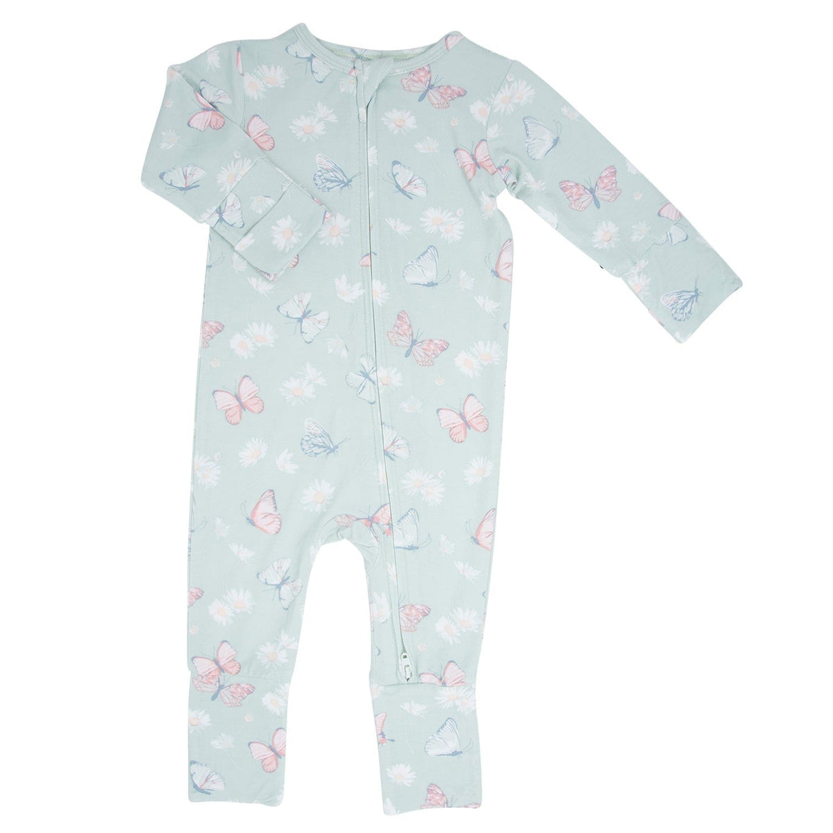 Sweet Bamboo Sweet Bamboo Convertible Romper Butterfly Daisy Mint - Little Miss Muffin Children & Home
