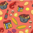 Crawfish Boil All-Over Print on Coral Youth Albatross Polo