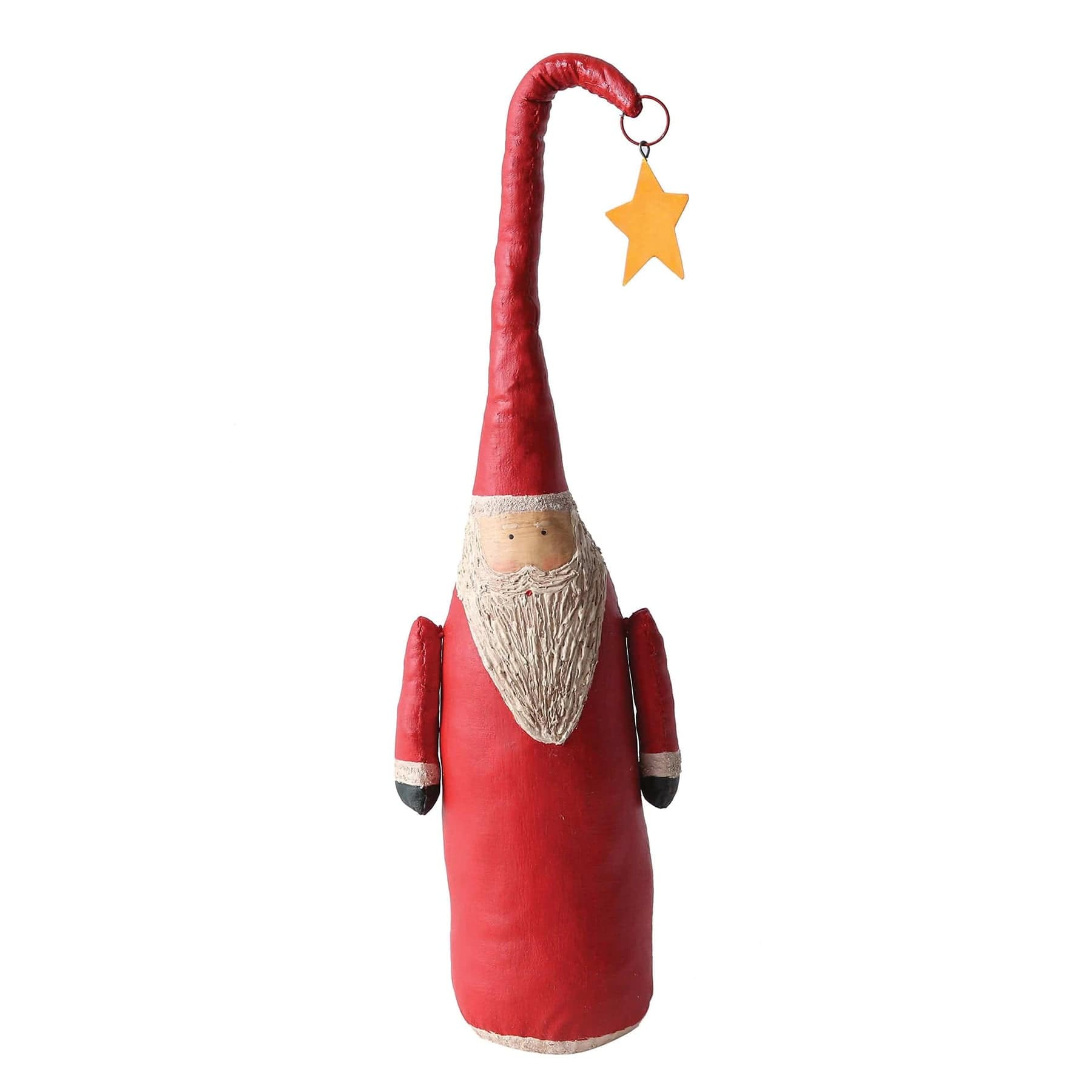Creative Co-Op Creative Co-op Hand-Painted Canvas Santa with Star Decoration - Little Miss Muffin Children & Home