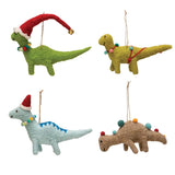 Creative Co-Op Creative Co-op Wool Felt Dinosaur Ornament with Holiday Accessories, Available in 4 Styles - Little Miss Muffin Children & Home