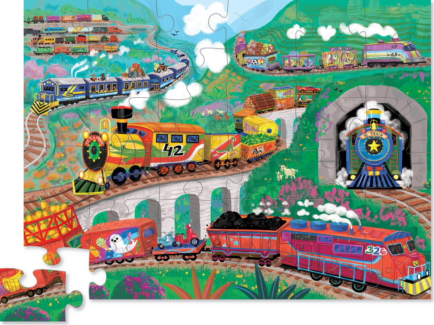 Crocodile Creek Crocodile Creek All Aboard 36pc Puzzle - Little Miss Muffin Children & Home