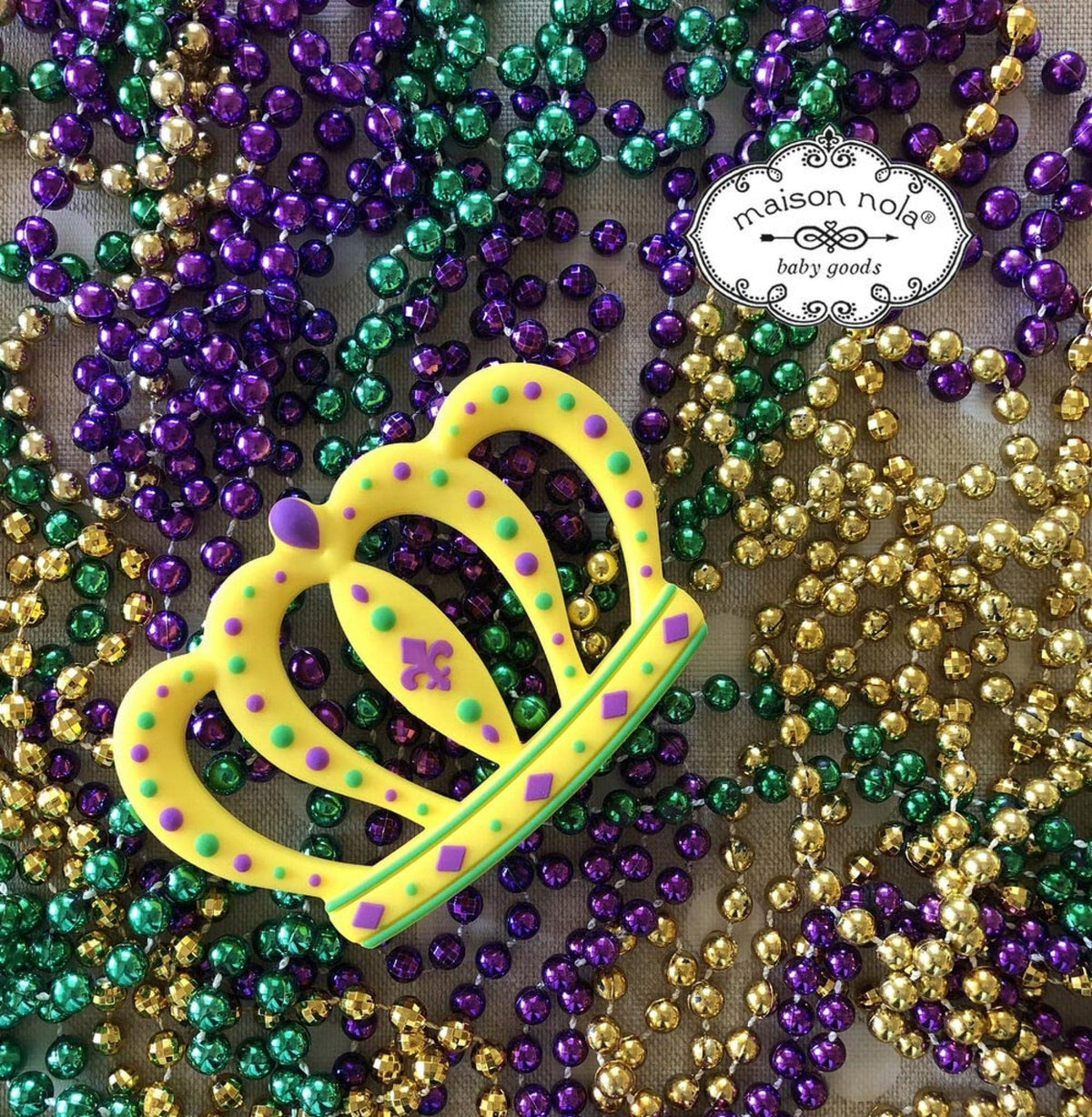 Maison Nola Maison Nola Big Crown Mardi Gras Silicone Teether - Little Miss Muffin Children & Home