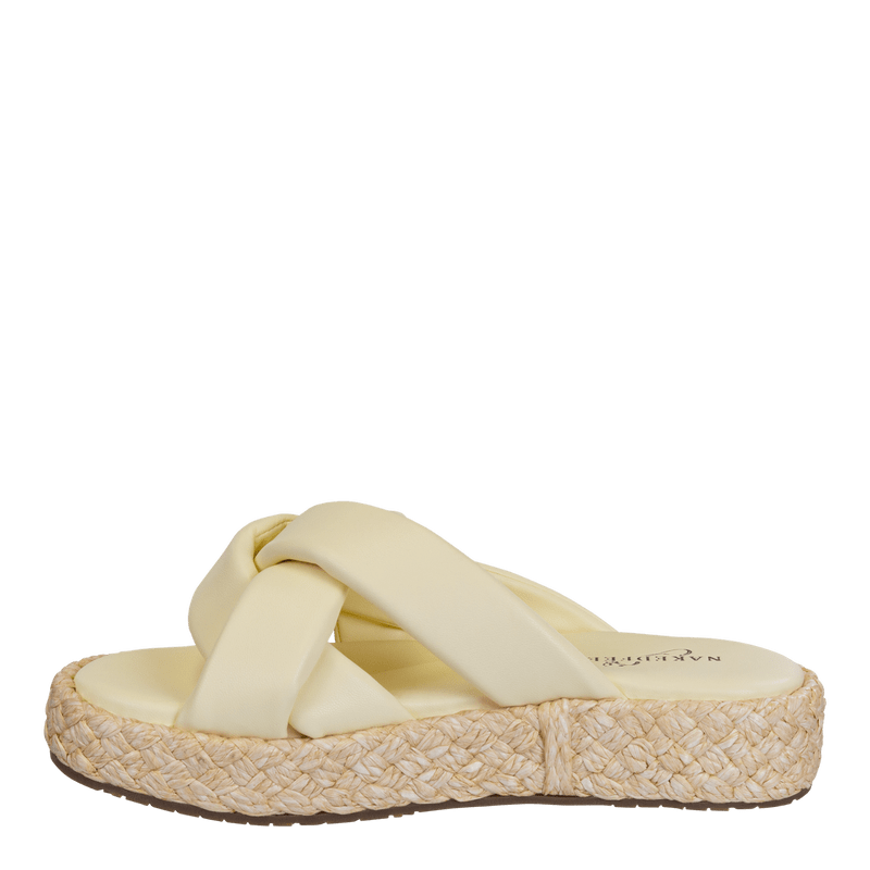 Naked Feet Naked Feet Cupro Espadrille Platform Slide in Canary - Little Miss Muffin Children & Home