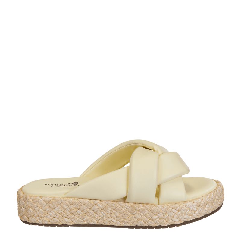 Naked Feet Naked Feet Cupro Espadrille Platform Slide in Canary - Little Miss Muffin Children & Home