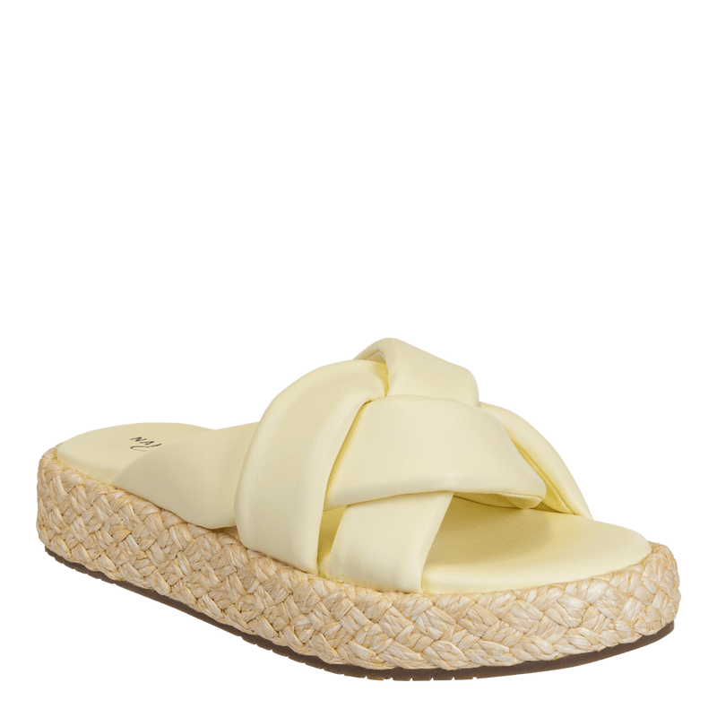Naked Feet Naked Feet Cupro Espadrille Platform Slide in Canary - Little Miss Muffin Children & Home