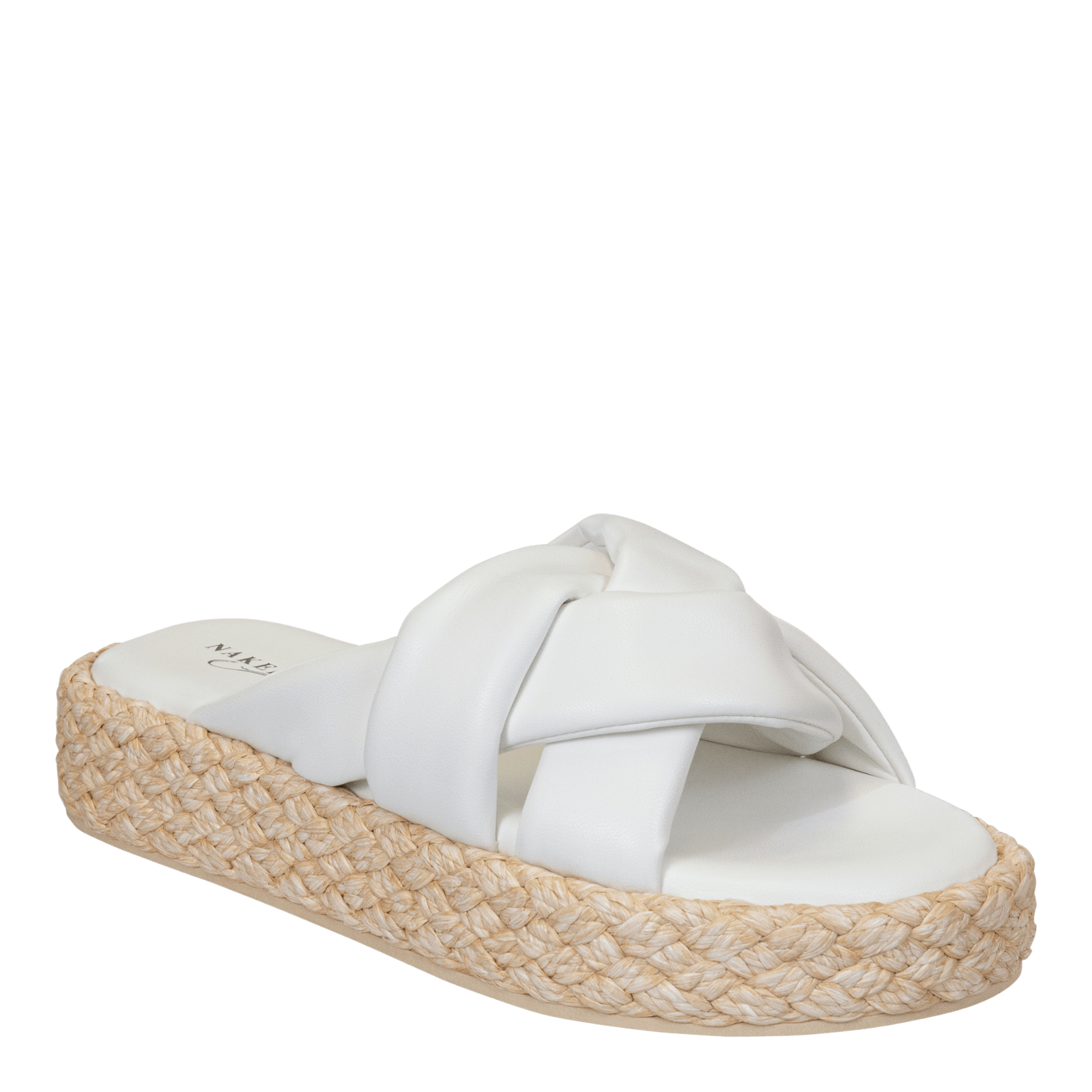 Naked Feet Naked Feet Cupro Espadrille Platform Slide in Chamois - Little Miss Muffin Children & Home