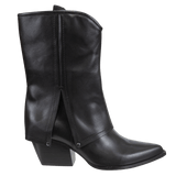 Naked Feet Curio Heeled Mid Shaft Boots in Black