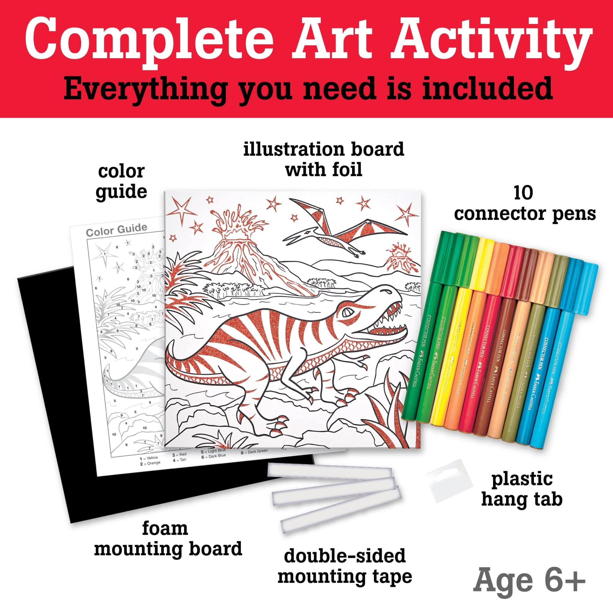 Faber Castell Faber Castell Color By Number T-Rex Foil Fun - Little Miss Muffin Children & Home