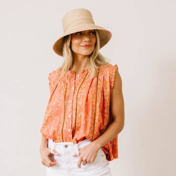 Sunshine Tienda Pink Folk Floral Augustine Top - Little Miss Muffin Children & Home