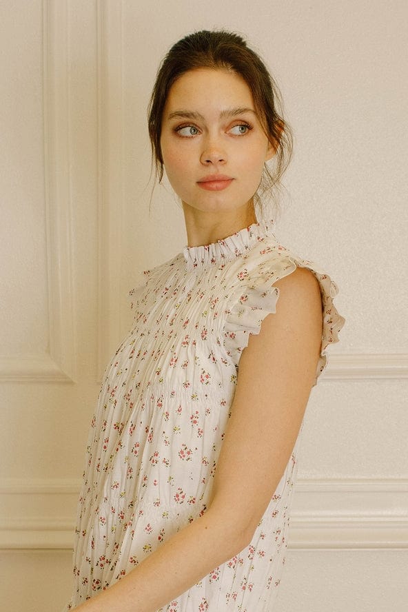 Storia Storia Floral Bouquet Flutter Sleeve Mini Dress - Little Miss Muffin Children & Home