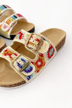 Ccocci Ccocci Crochet Knit Double Strap Cork Slide Sandal - Little Miss Muffin Children & Home