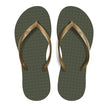 Green Flip Flops Green Flip Flops Women's Sustainable Flip Flops Military Green with Golden Straps - Little Miss Muffin Children & Home
