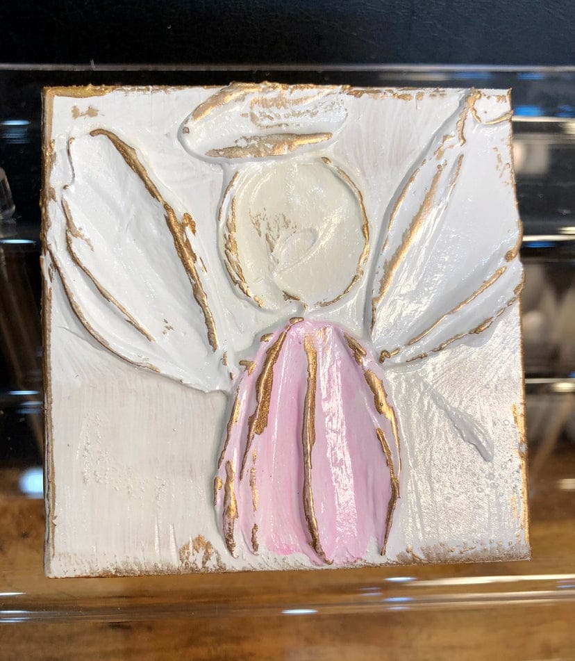 3x3 Angel Handmade Painted Art, 3 Available Colors