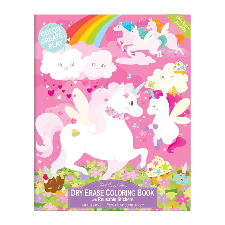 The Piggy Story The Piggy Story Dry Erase Coloring Book Unicorn Land - Little Miss Muffin Children & Home