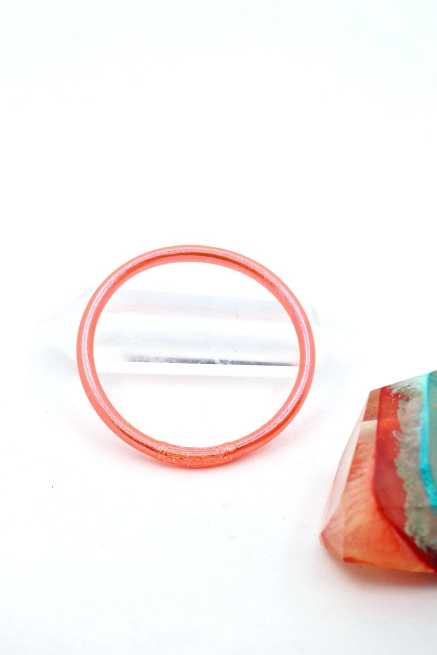 Single Rainbow Thai Buddhist Temple Bracelet, Mantra Bangle, Coral