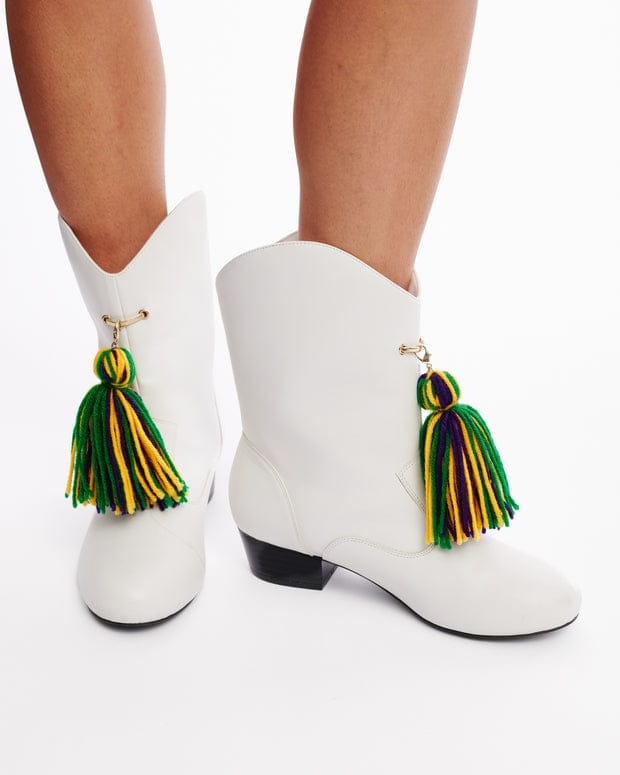 Women's Marching Boots with Mardi Gras Tassels