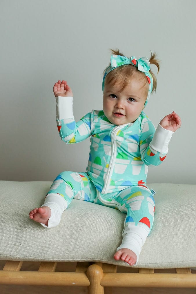 Southern Slumber Southern Slumber Blue Snowball Double Zipper Bamboo Sleeper - Little Miss Muffin Children & Home