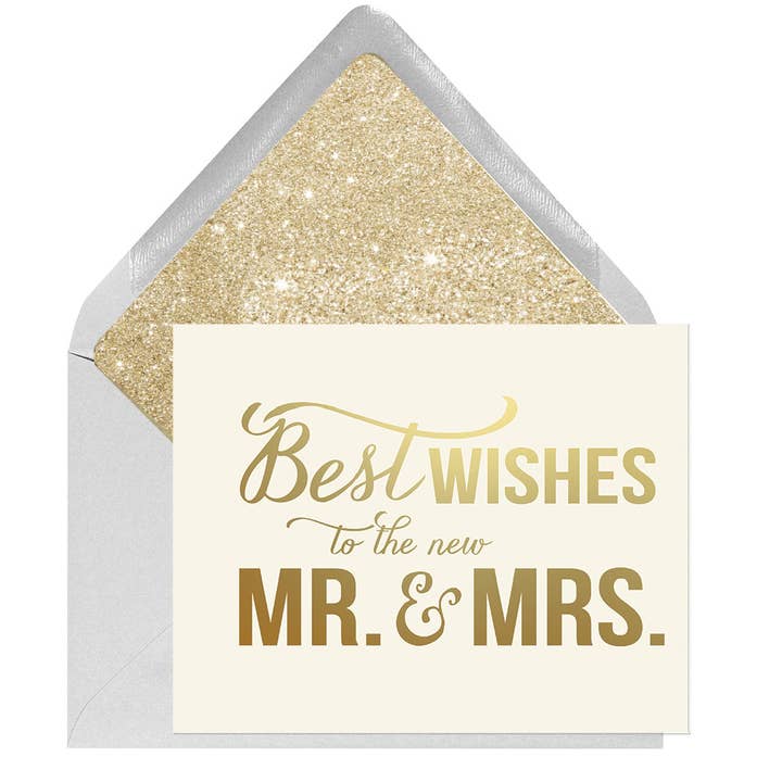 Best Wishes Mr and Mrs Wedding Greeting Card