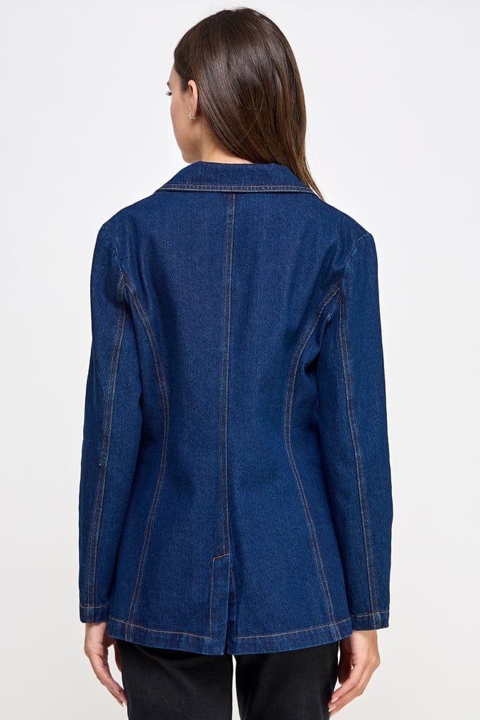 Ellison Ellison Slim Denim Blazer Blue - Little Miss Muffin Children & Home
