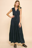 Pinch Sleeveless Tiered Maxi Dress in Ink