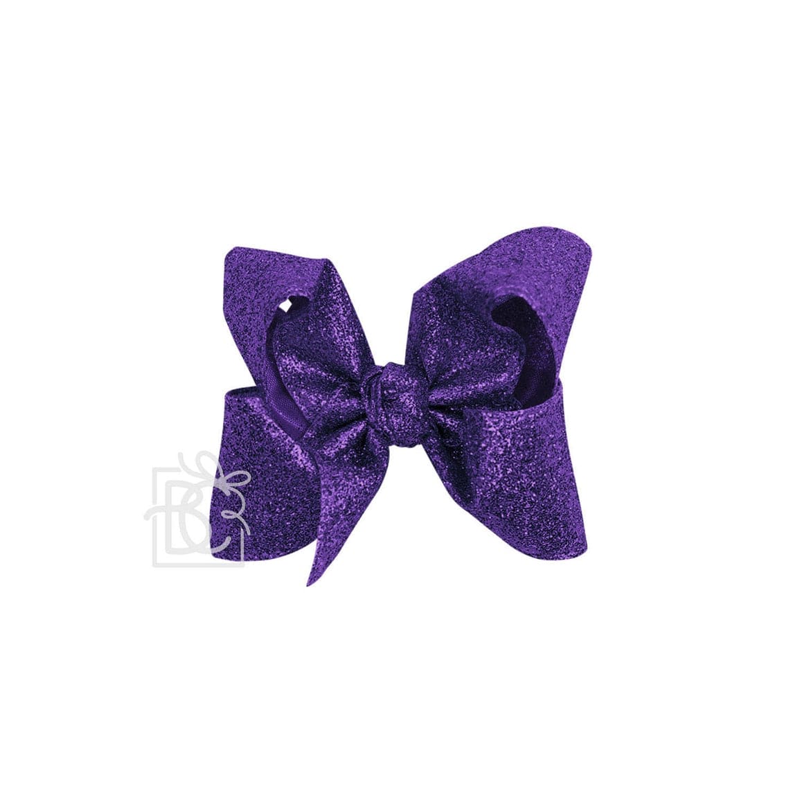 Beyond Creations Beyond Creations 1.5" Ribbon Glitter Metallic 4.5" Large Bow on Alligator Clip in Purple - Little Miss Muffin Children & Home