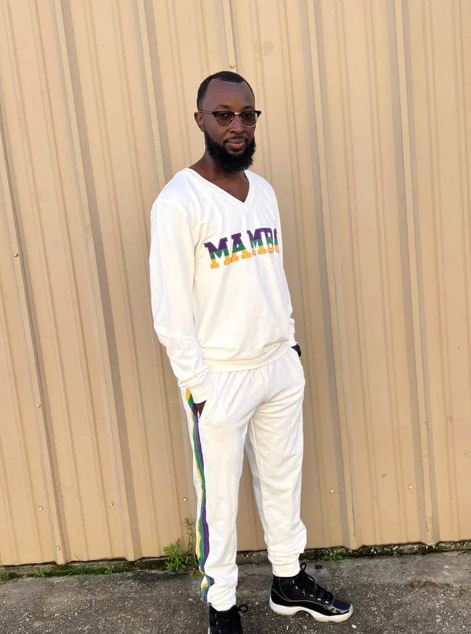 Mardi Gras Creations Mardi Gras Creations French Terry Adult Vintage MAMBO Shirt - Off-White - Little Miss Muffin Children & Home