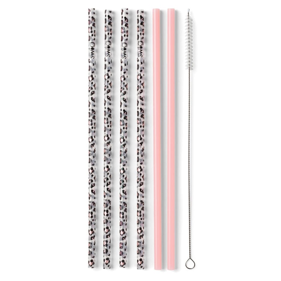 Swig Life Swig Life Luxy Leopard + Blush Reusable Straw Set - Little Miss Muffin Children & Home
