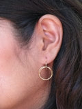 Sosie Designs Gold Diamond Cut Circle Earrings