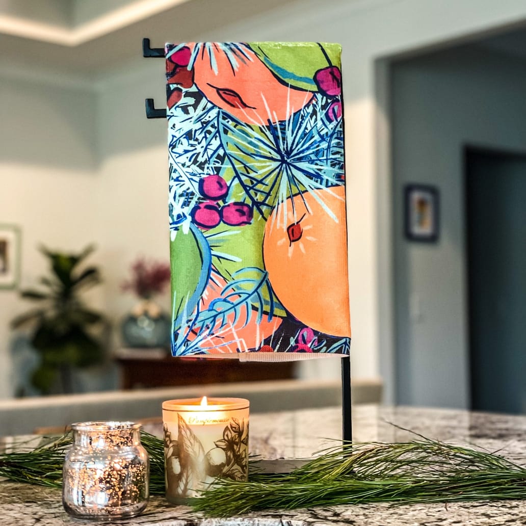 Citrus Floral Tea Towel
