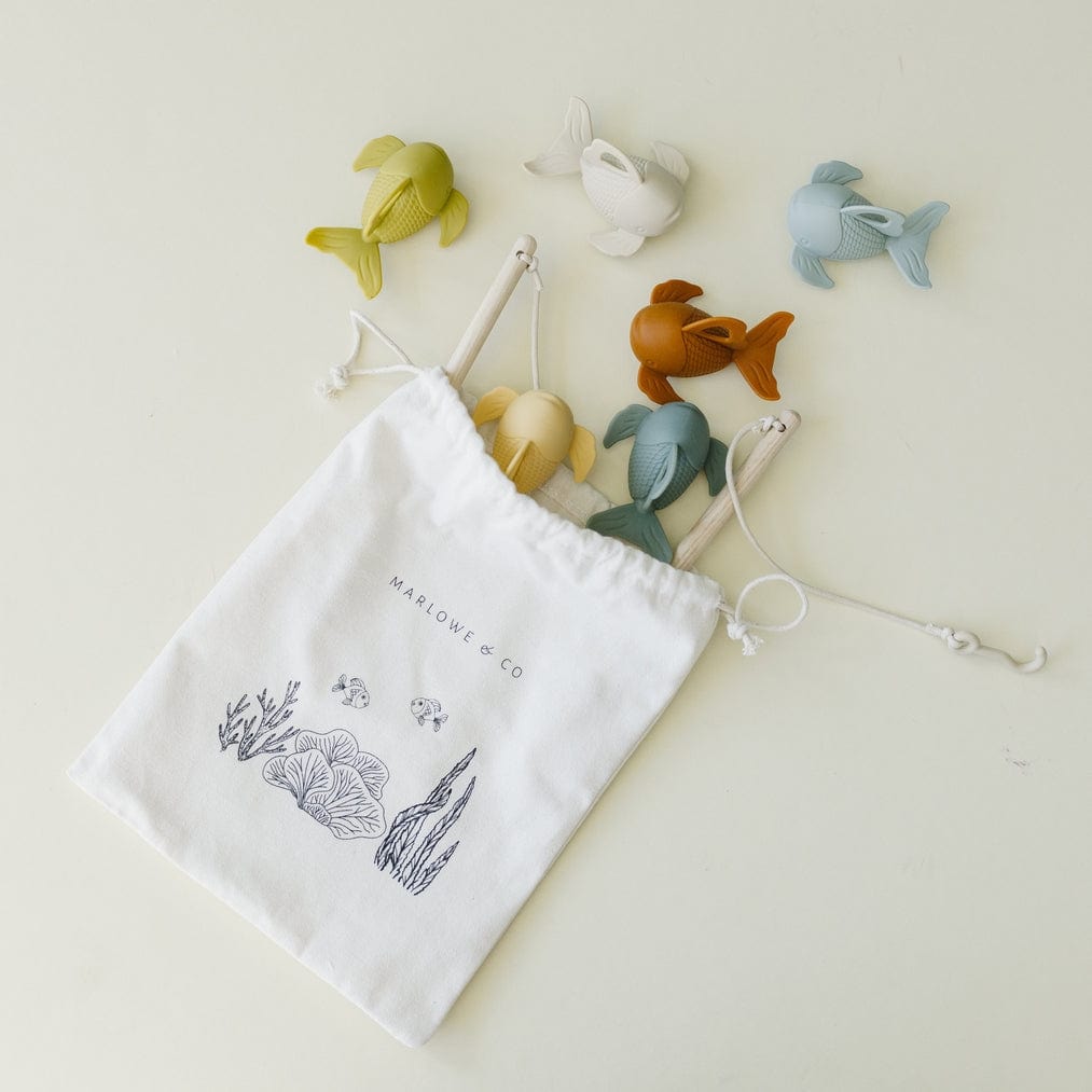 Marlowe & Co Marlowe & Co Silicone and Wood Fishing Play Set - Little Miss Muffin Children & Home